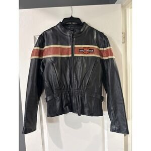 Leather King Thinsulate Motorcycle Jacket Harley Davidson Patches Womens Medium
